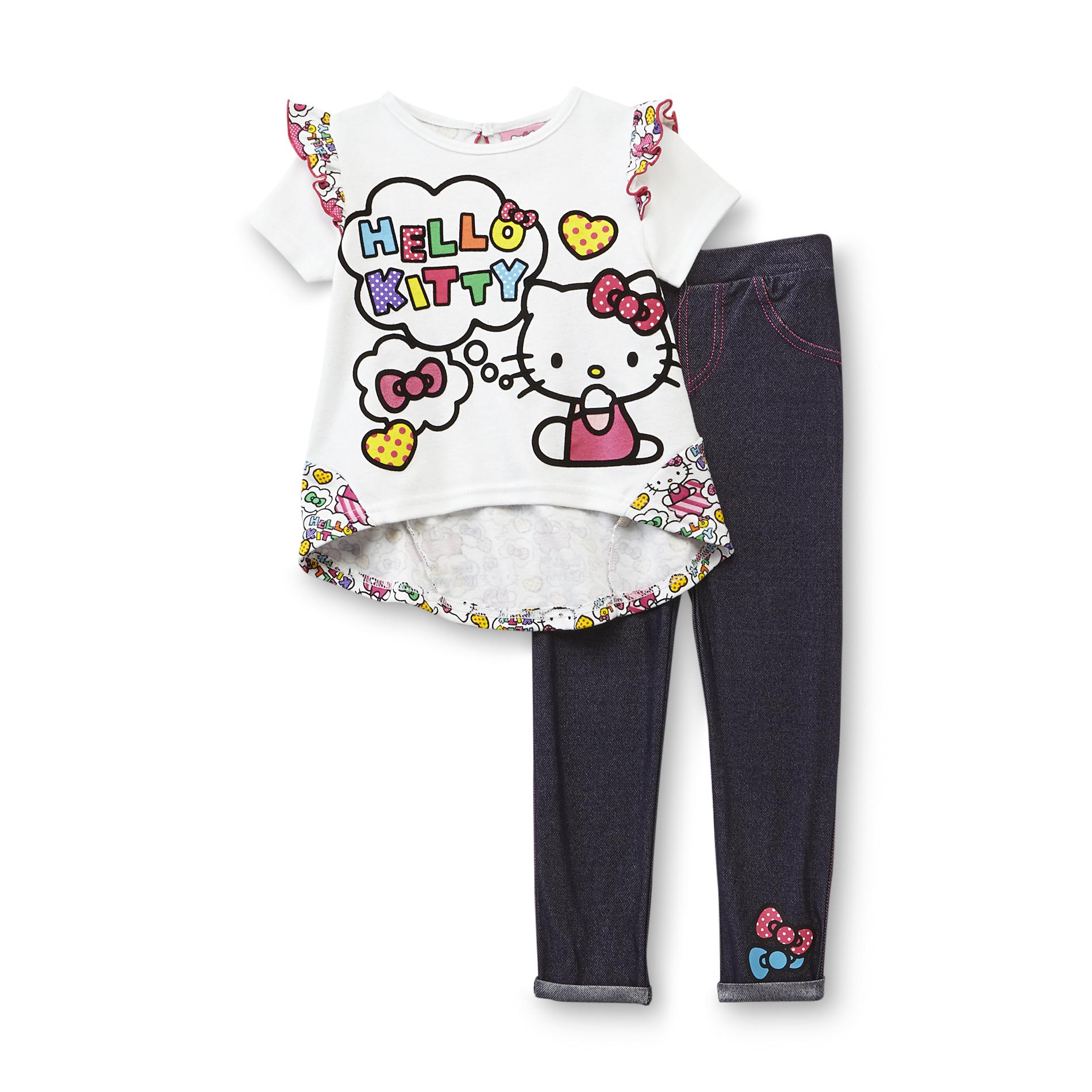 Hello Kitty Infant & Toddler Girl's High-Low Top & Jeggings