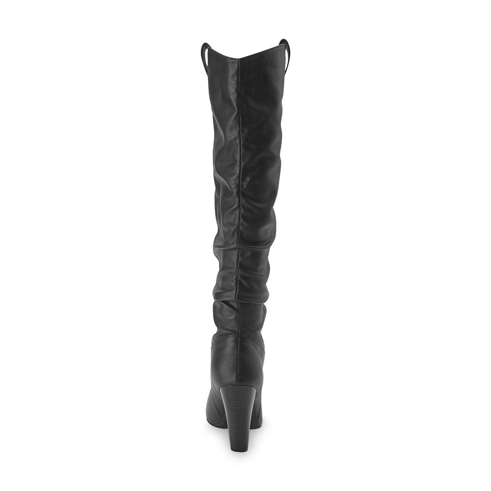 Qupid Women's Coco 16-1/2" Black Tall Slouchy Boot