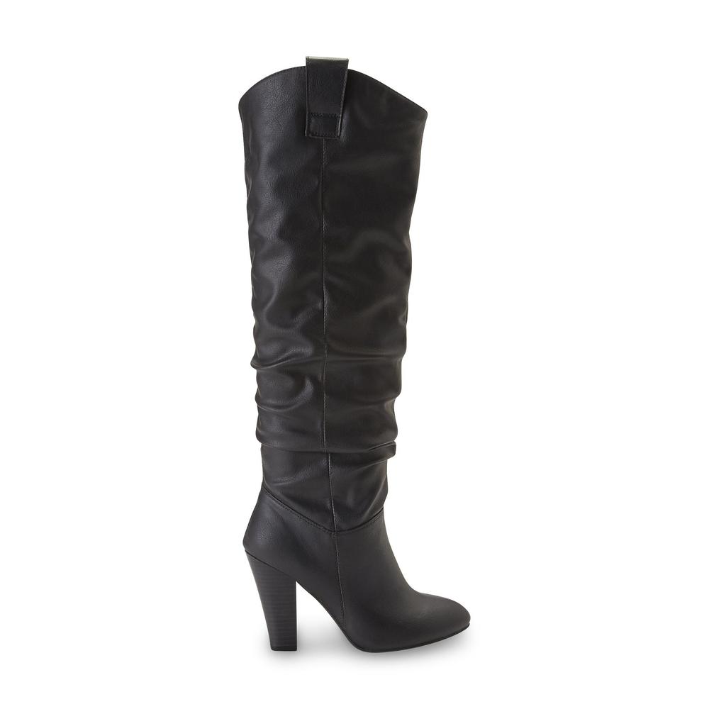 Qupid Women's Coco 16-1/2" Black Tall Slouchy Boot