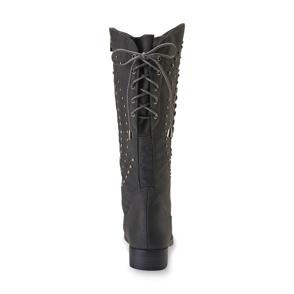 Delicious Women's Too Jesse 13" Black Studded Boot