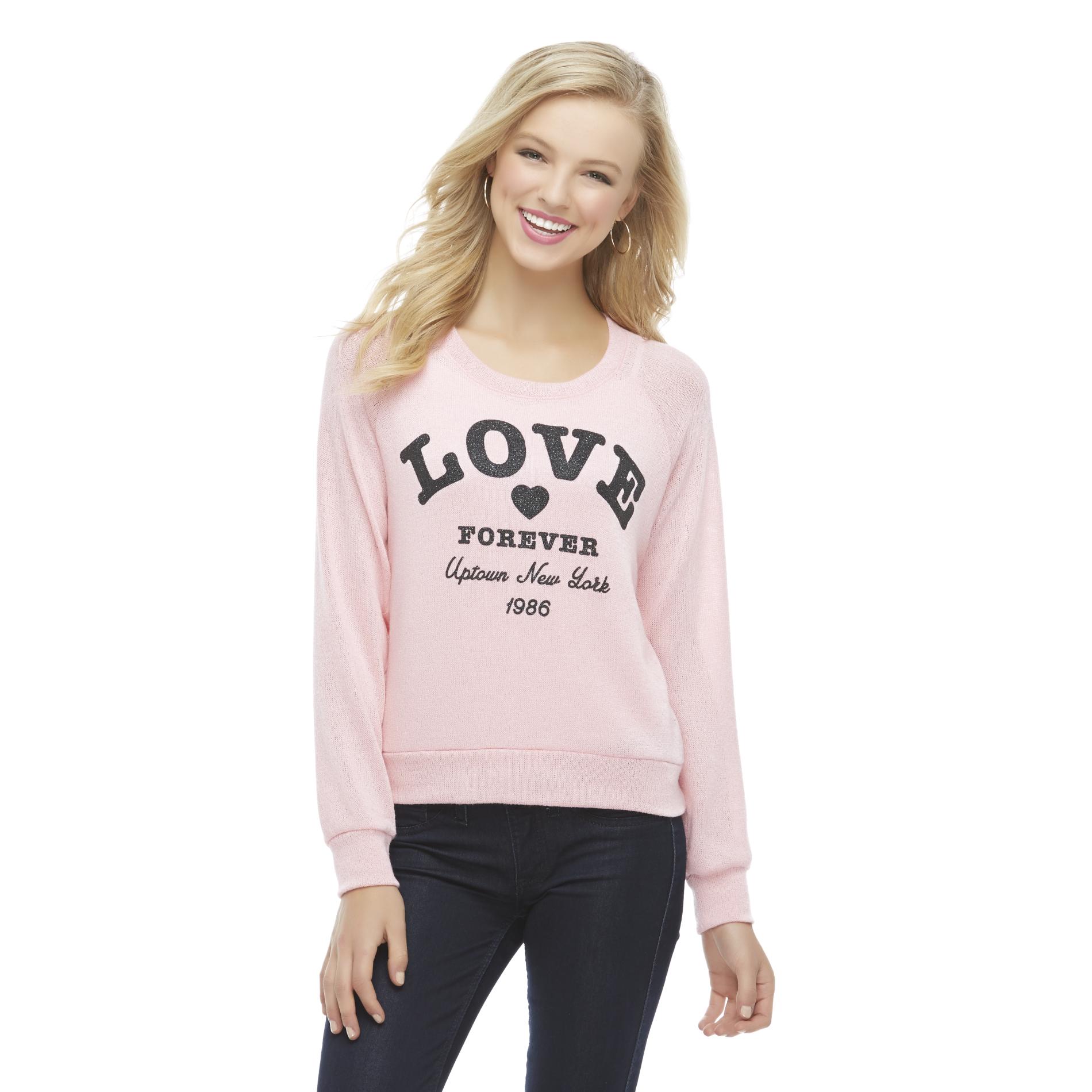 Modern Lux Junior's Novelty Sweater - Love Forever