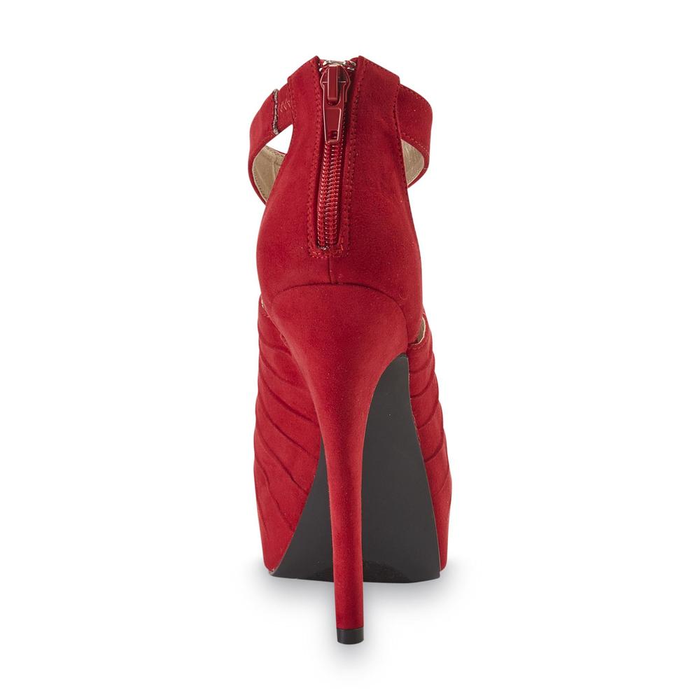 Qupid Women's Isabell Red Platform Sandal