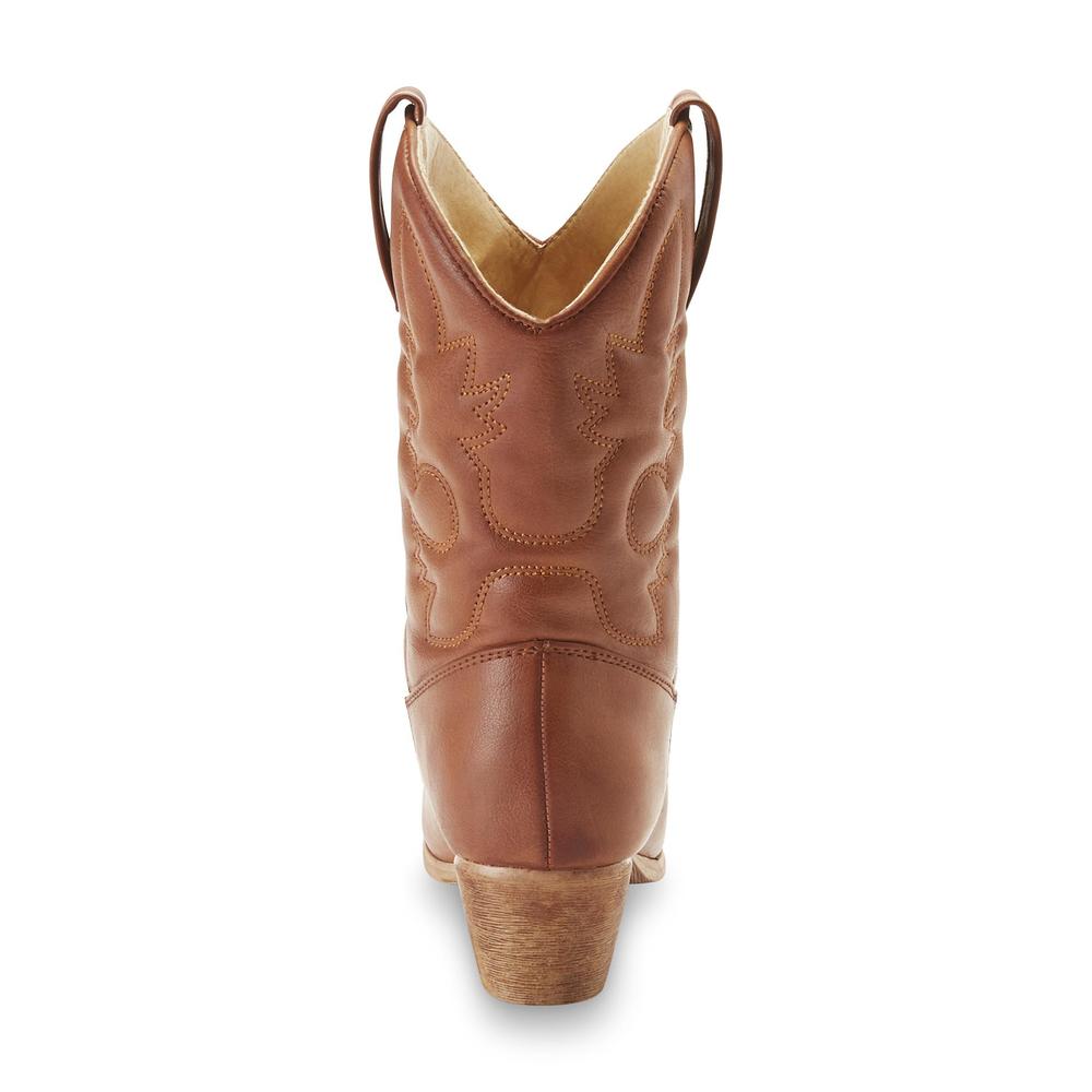 Yoki Girl's Texas 9" Brown Cowboy Boot