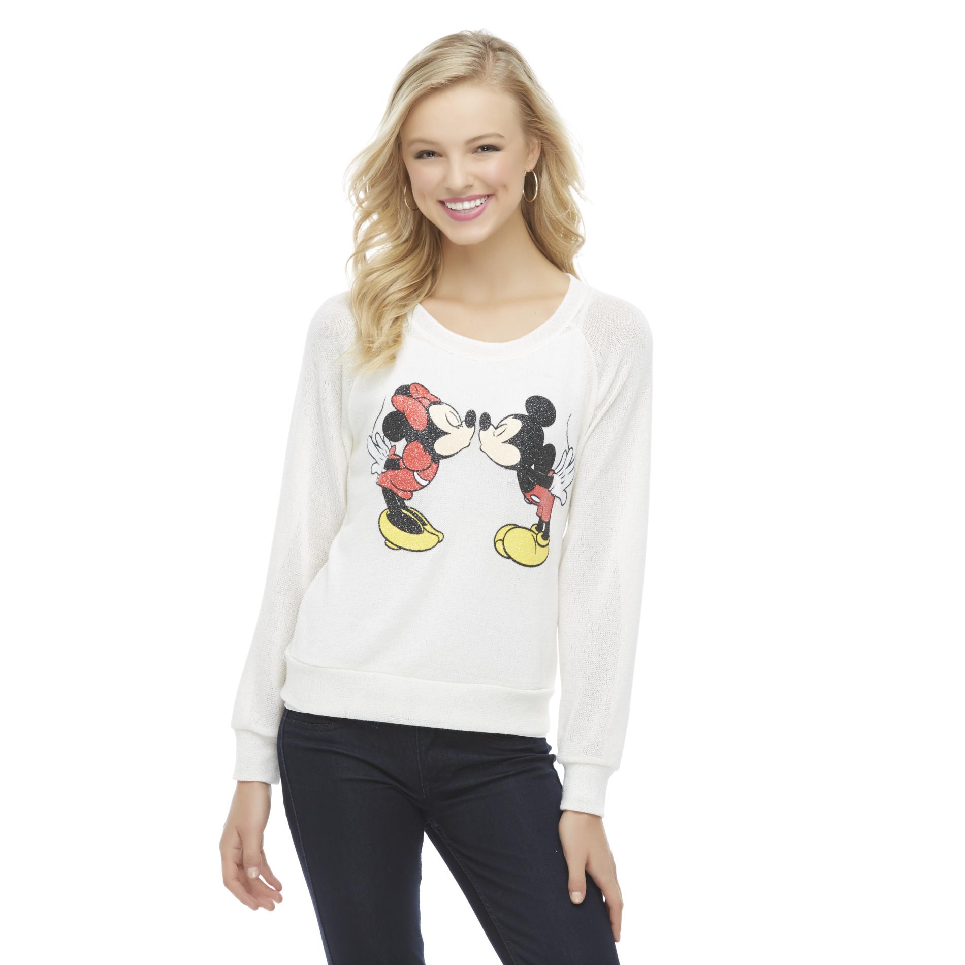 Disney Minnie Mouse & Mickey Mouse Junior's Novelty Sweater