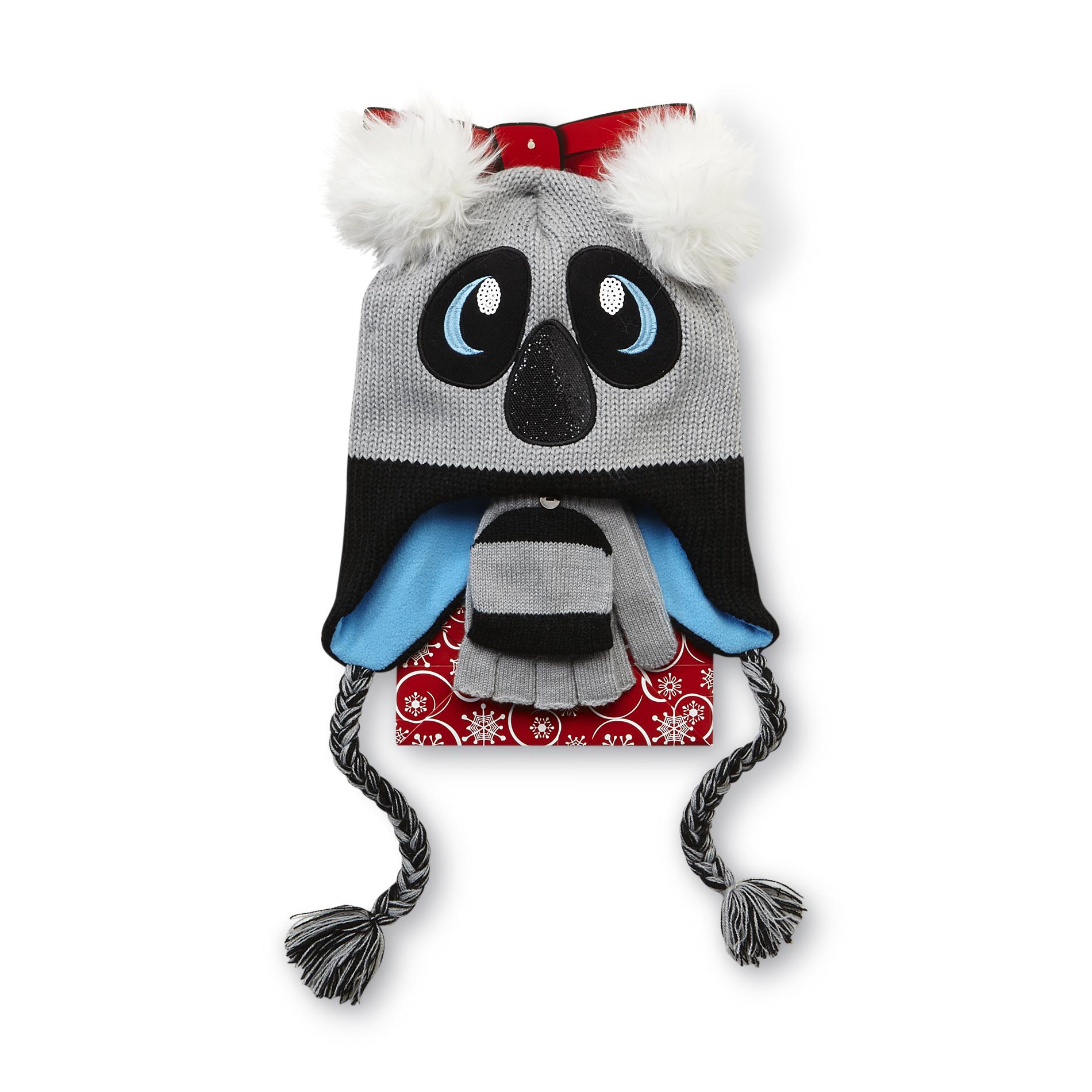 Joe Boxer Women's Critter Hat  Gloves & Holiday Gift Bag - Koala