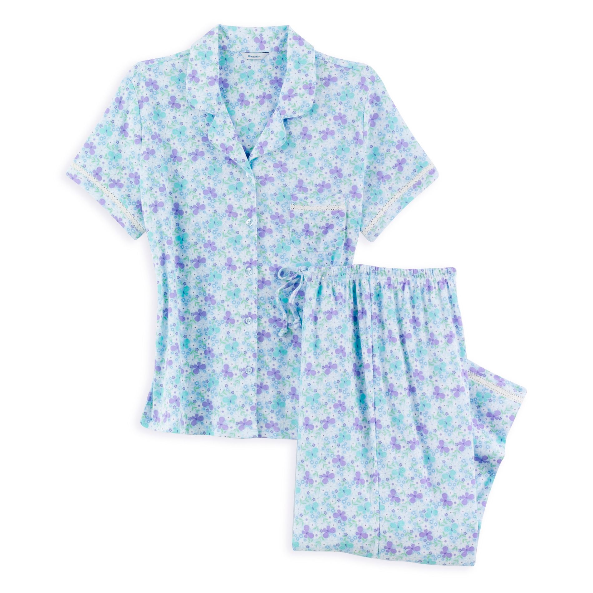 Classic Elements Knit Notch Collar Short Sleeve Pajama