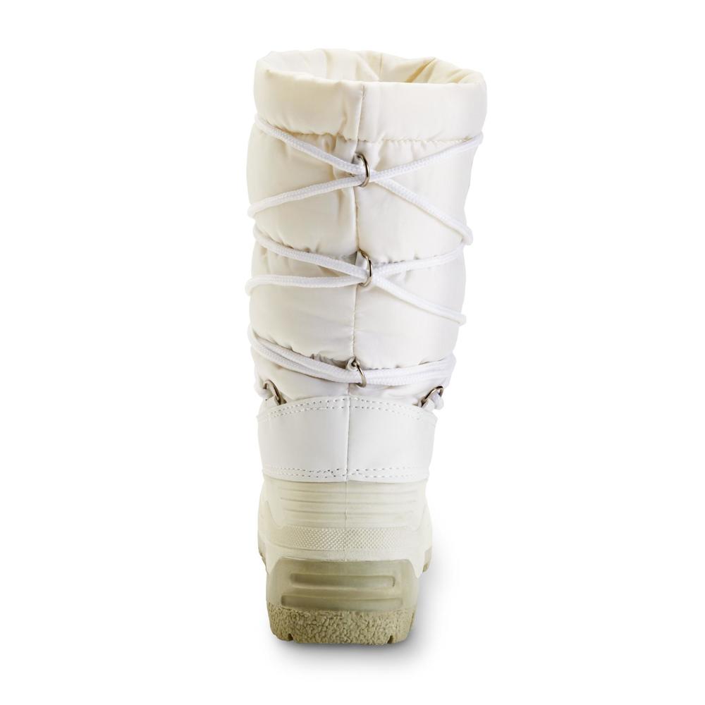 Yoki Girl's Snow 10" White Fleece-Lined Winter Boot