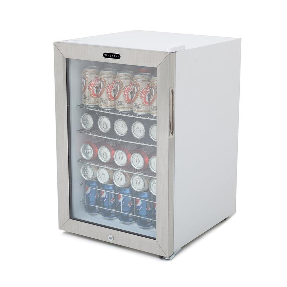 Whynter BR-091WS Beverage Refrigerator With Lock - Stainless Steel 90 Can Capacity