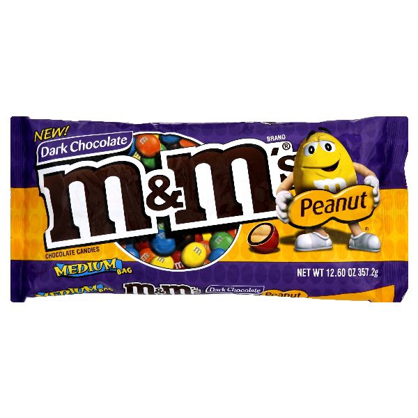 M&M's Chocolate Candies, Dark Chocolate, Peanut, 12.60 oz (357.2 g)