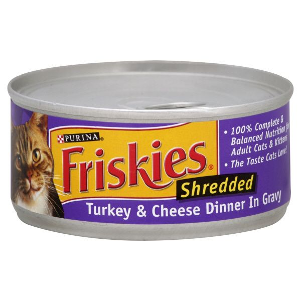 Friskies Purina  Gravy Wet Cat Food, Shreds Turkey & Cheese Dinner - 5.5 oz. Can