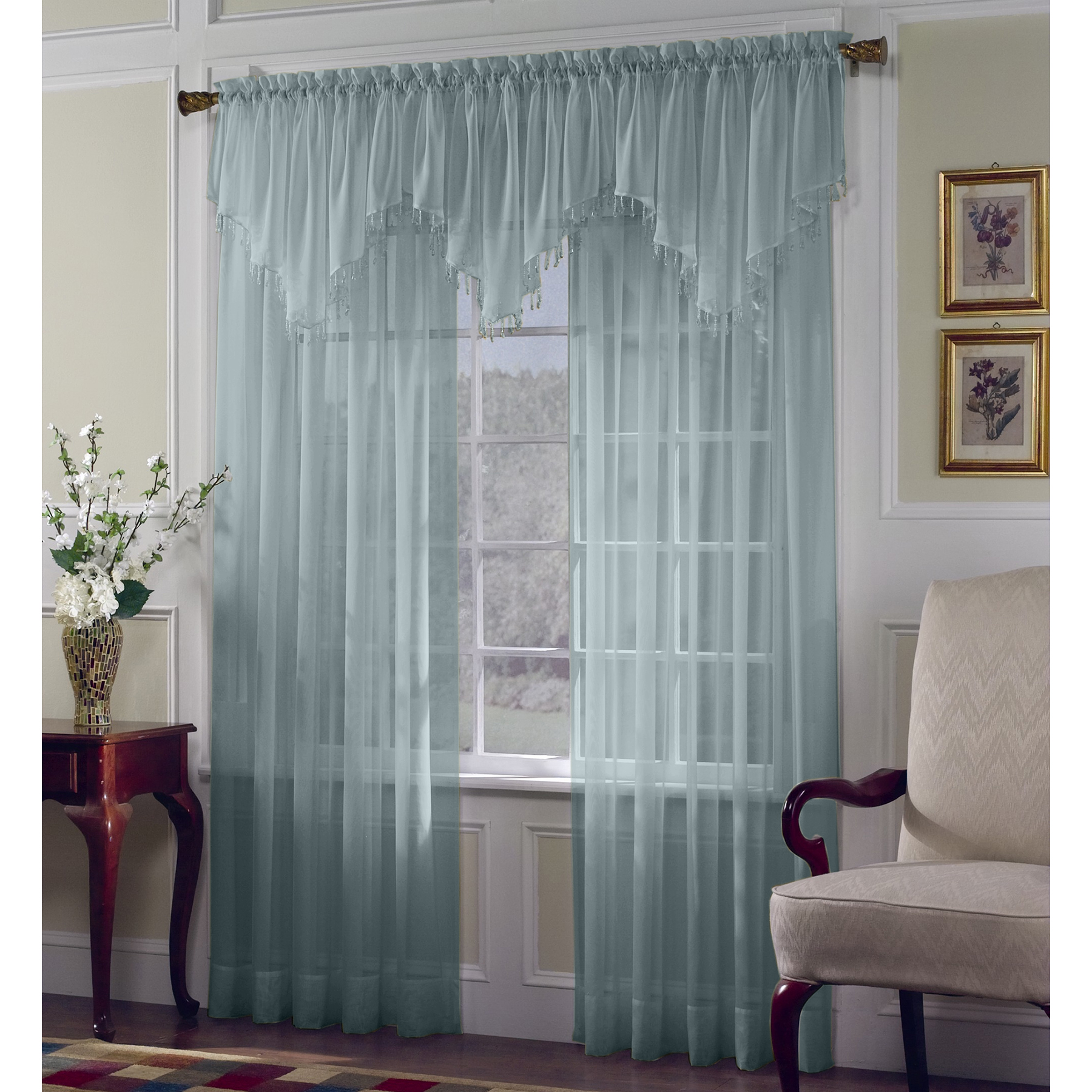Colormate Platinum Voile Window Valance