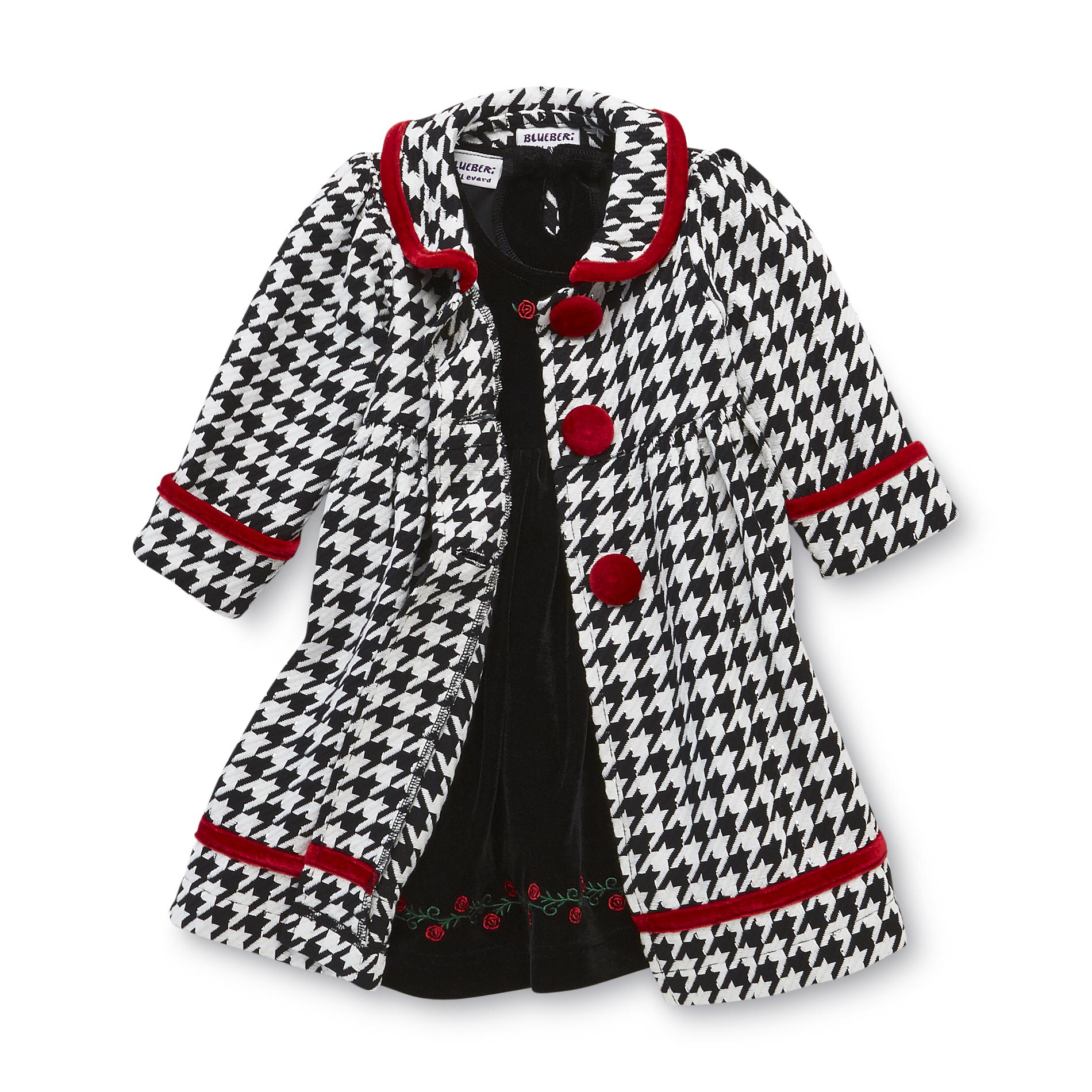 Holiday Editions Infant & Toddler Girl's Dress & Coat - Houndstooth Check