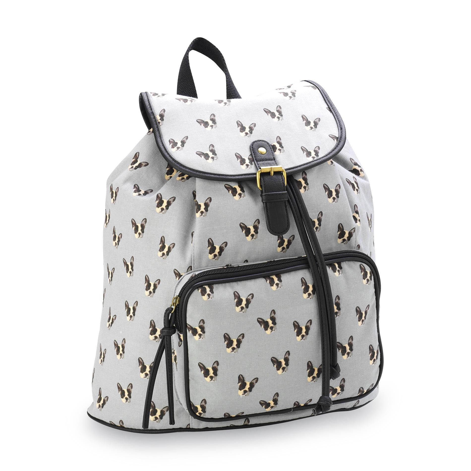 Bongo Junior's Canvas Backpack French Bulldog Print