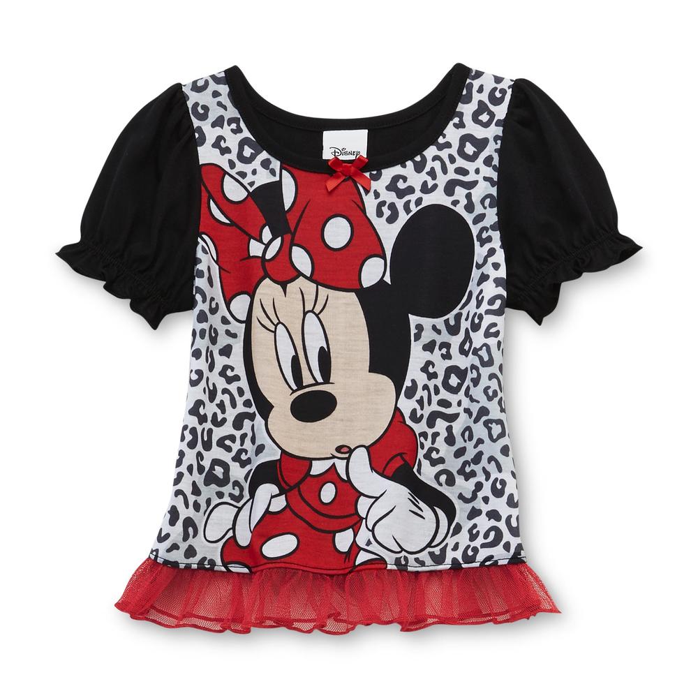 Disney Minnie Mouse Infant & Toddler Girl's Pajama Top & Pants - Leopard Print
