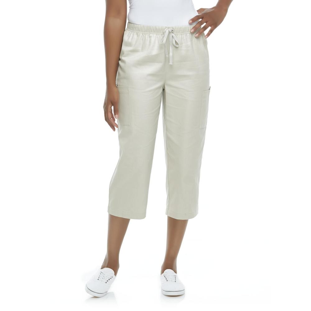 Basic Editions Women's Twill Capri Pants
