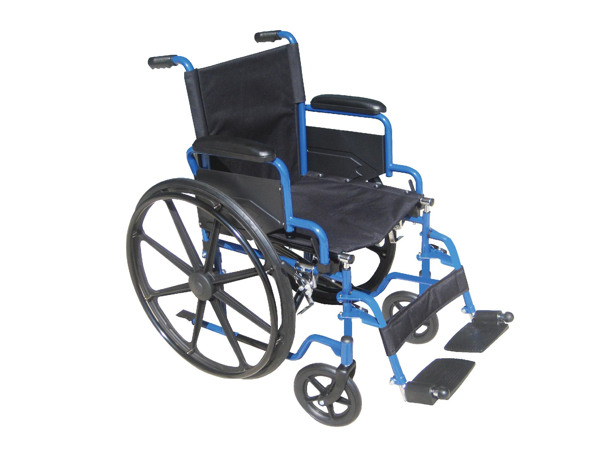 Drive Medical Blue Streak Wheelchair with Flip Back Desk Arms and Swing Away Footrest