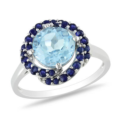 Amour 2 4/5 Carat T.G.W. Blue Topaz Sapphire Fashion Ring in Sterling Silver