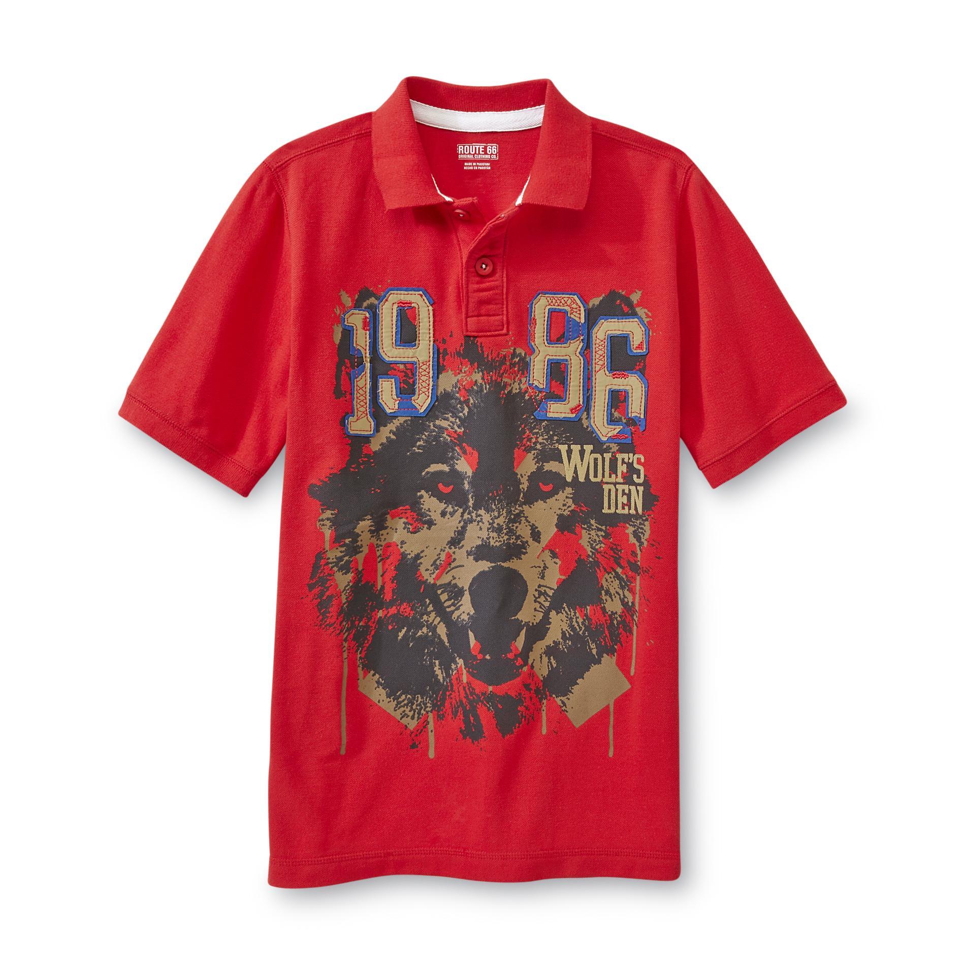 Route 66 Boy's Graphic Polo Shirt - Wolf's Den