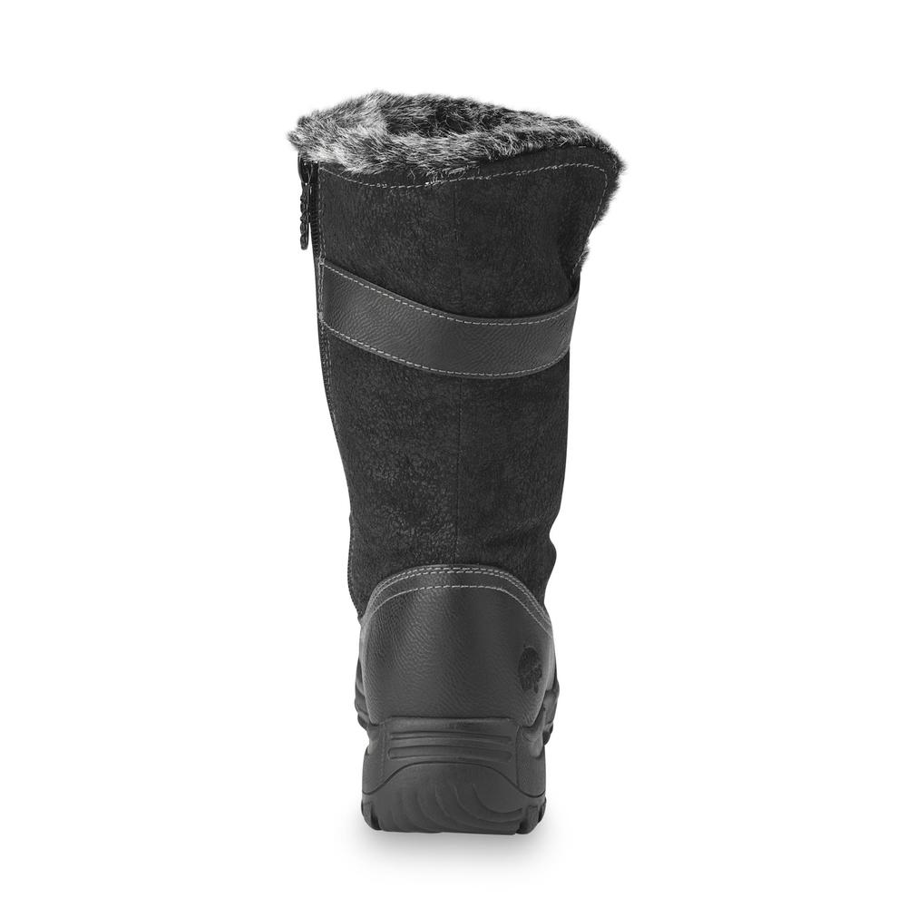 Totes Women's Mika 10" Black Faux Fur-Lined Waterproof Winter Boot