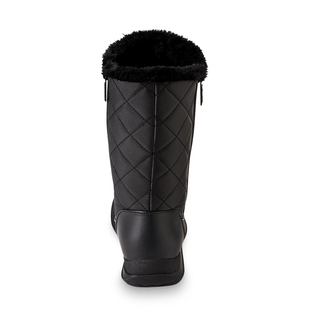 Totes Women's Edgen 10" Black Quilted Winter Boot