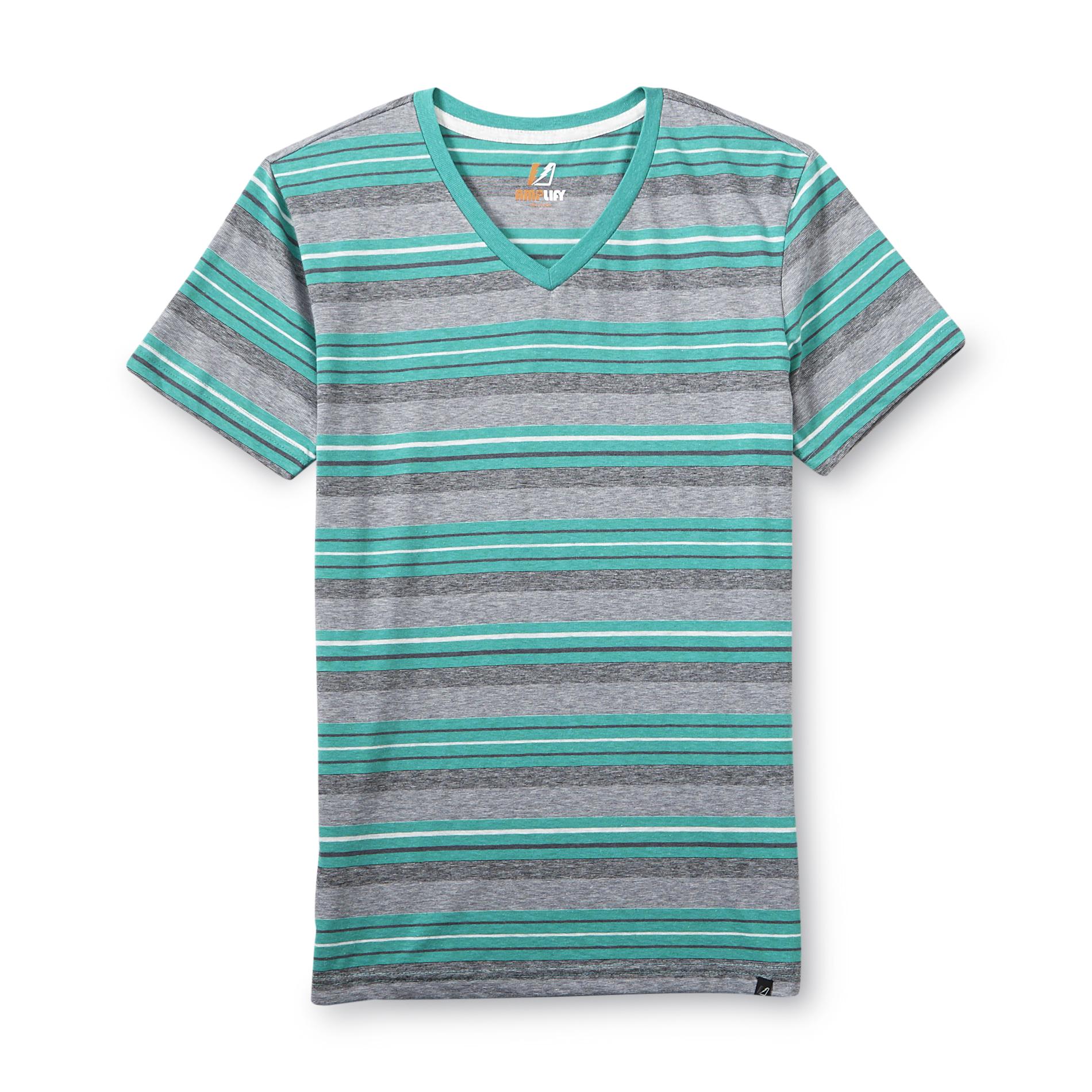 Amplify Young Men's V-Neck T-Shirt - Striped