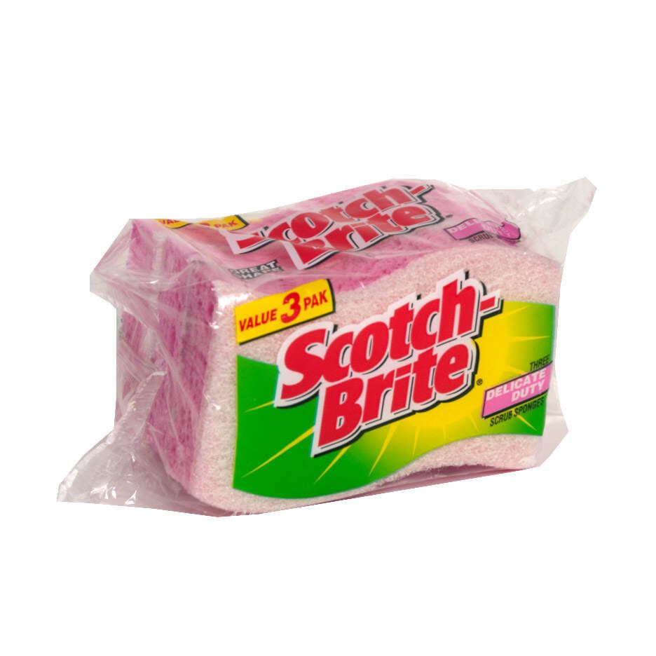 Scotch-Brite Delicate Care Scrub Sponges, 3-Pack