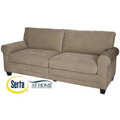 Serta Copenhagen 73" Sofa - Pillowed Back Cushions and Rounded Arms, Durable Modern Upholstered Fabric - Tan