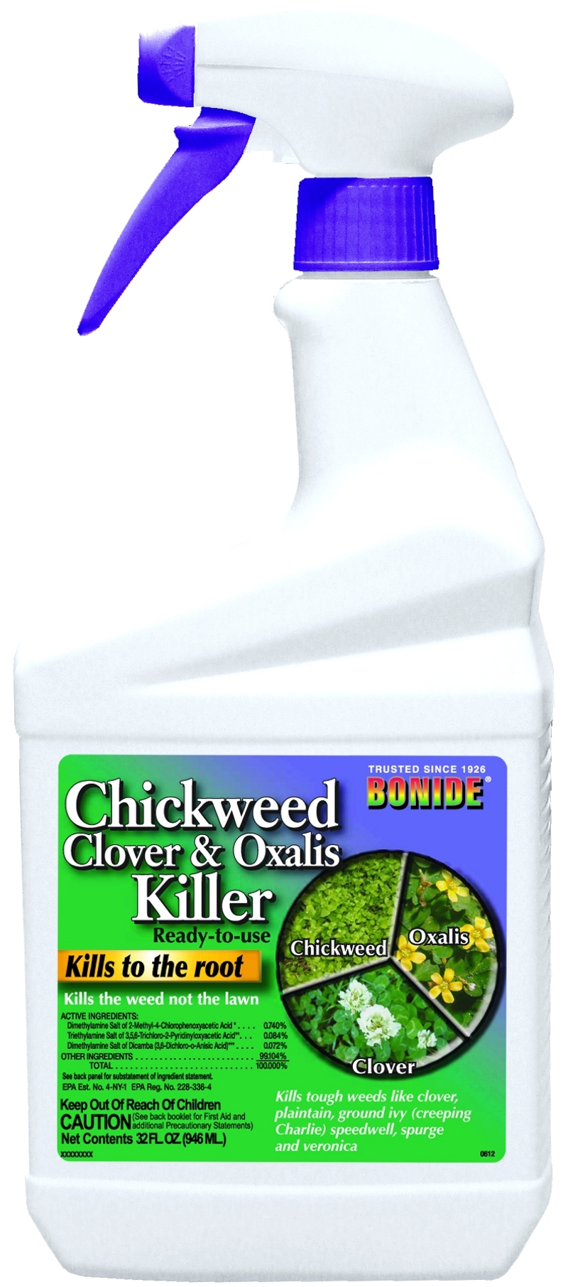 Bonide 612 Chickweed Clover & Oxalis Killer Lawn Fertilizer 16 fl oz