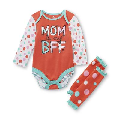 Small Wonders Newborn Girl's Bodysuit & Leg Warmers - Mommy is My BFF
