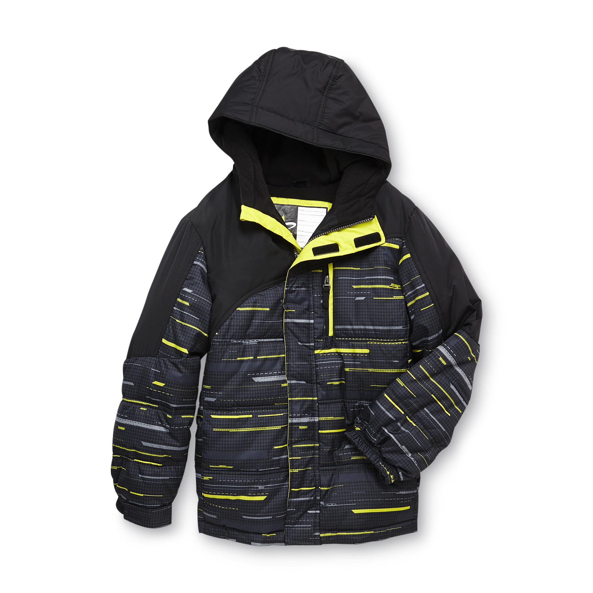 Athletech Boy's Hooded Performance Jacket - Abstract Stripes