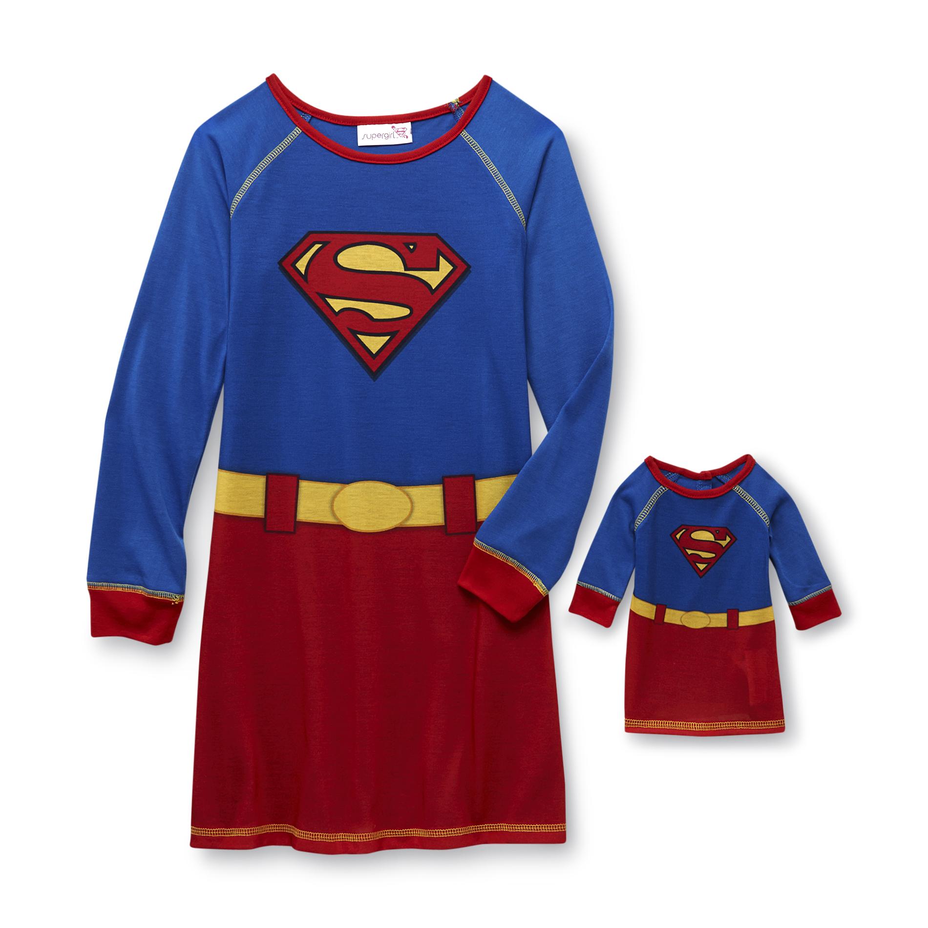 DC Comics Supergirl Girl's Nightgown & Doll Dress