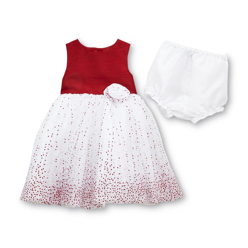 Holiday Editions Infant & Toddler Girl's Sleeveless Party Dress & Diaper Cover