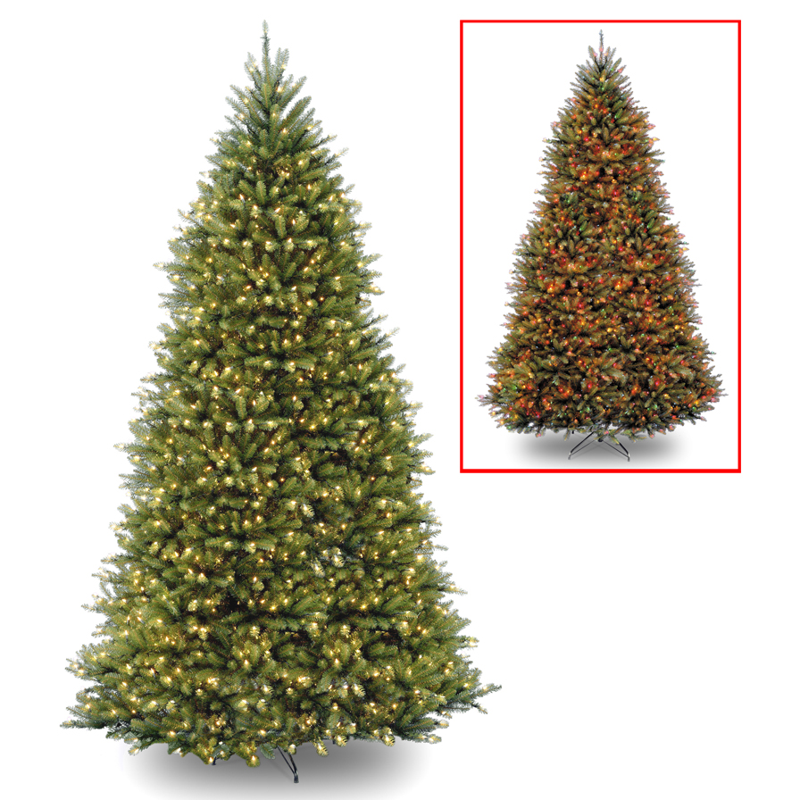 National Tree Company 10 ft. Dunhill Fir Tree with Dual Color LED Lights