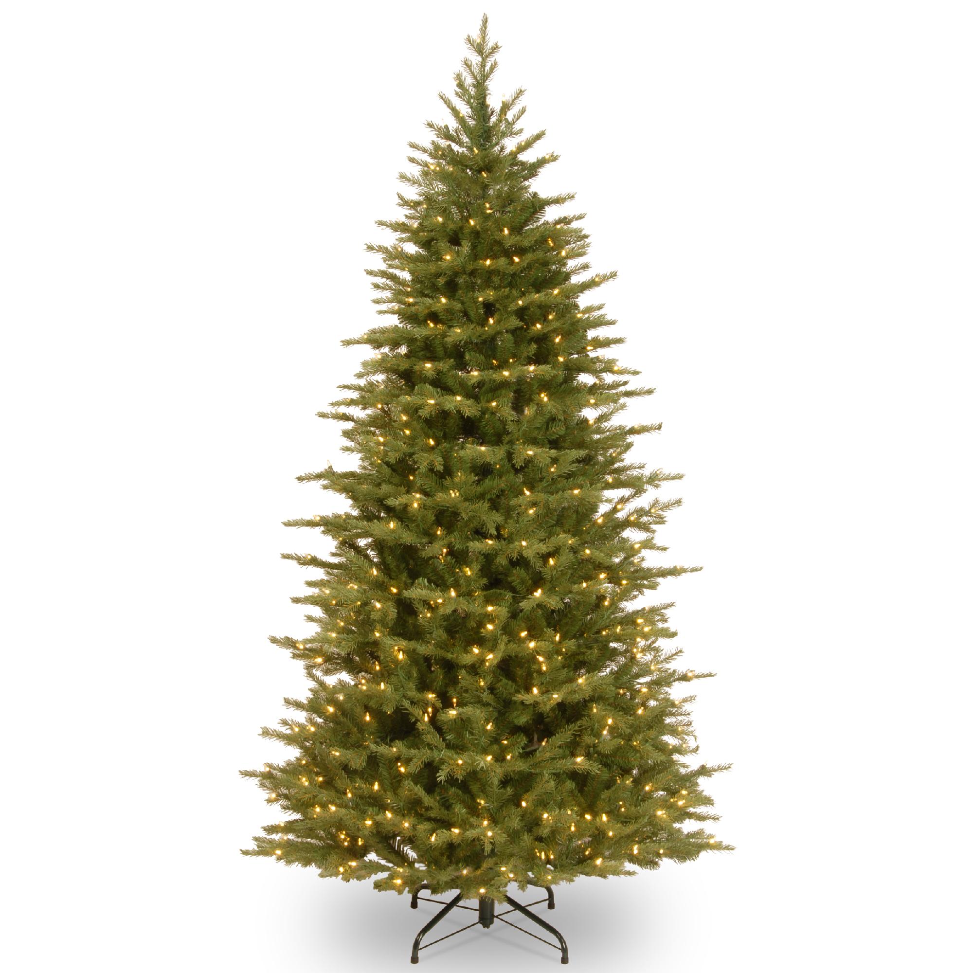 National Tree Company 7.5 ft. Nordic Spruce Slim Tree with Clear Lights