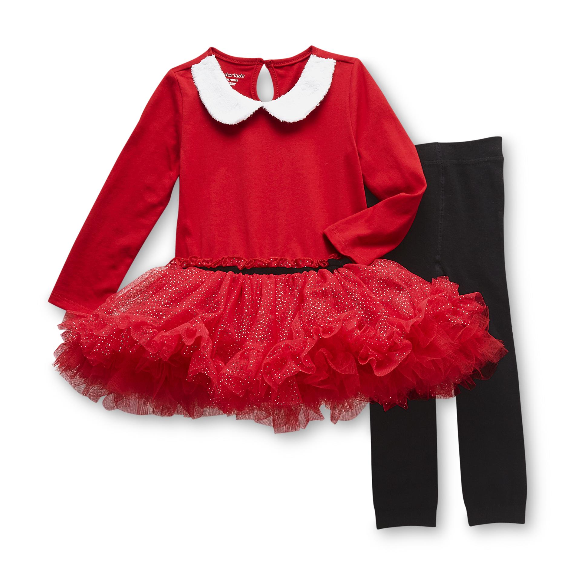 WonderKids Infant & Toddler Girl's Christmas Tutu Dress & Leggings