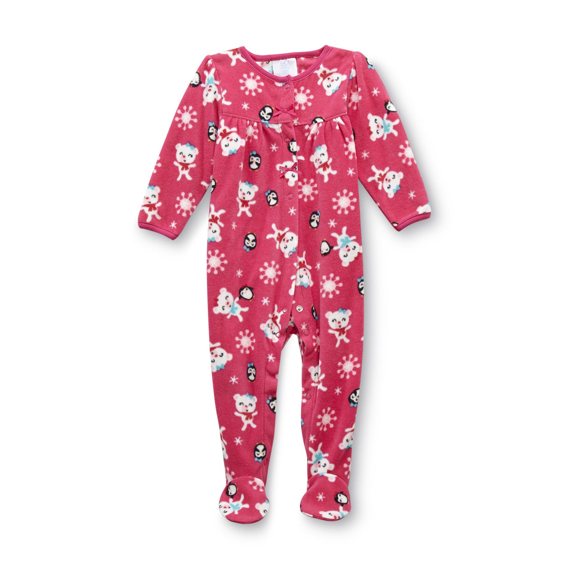Small Wonders Newborn Girl's Footed Sleeper Pajamas - Animals