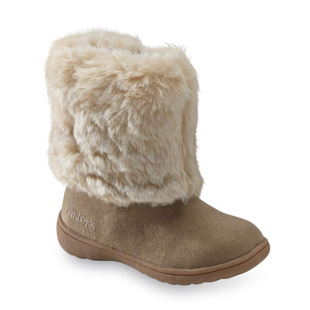 Carter's Toddler Girl's Fluffy Khaki Cold Weather Boots