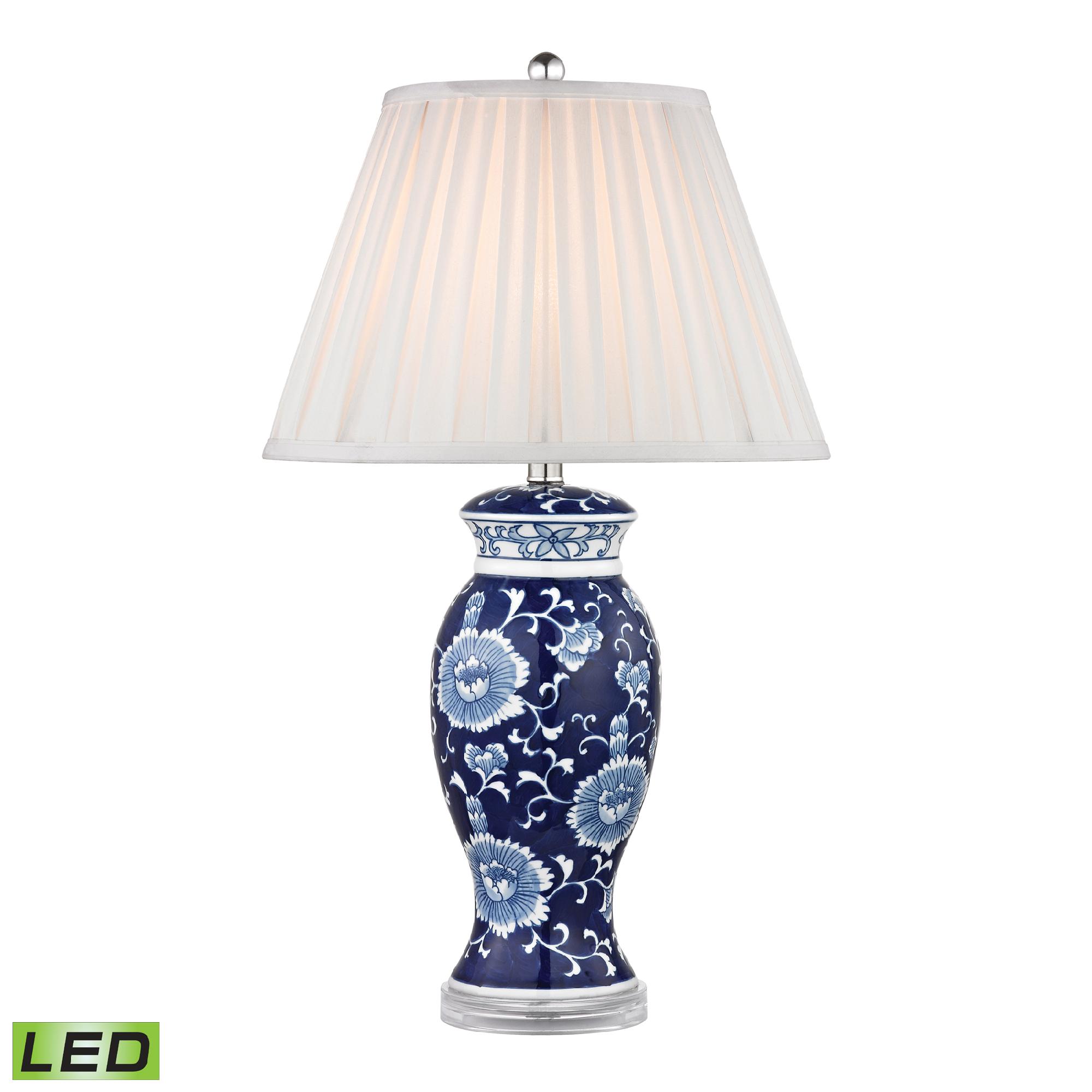 Dimond Blue And White Hand Painted Ceramic Table Lamp