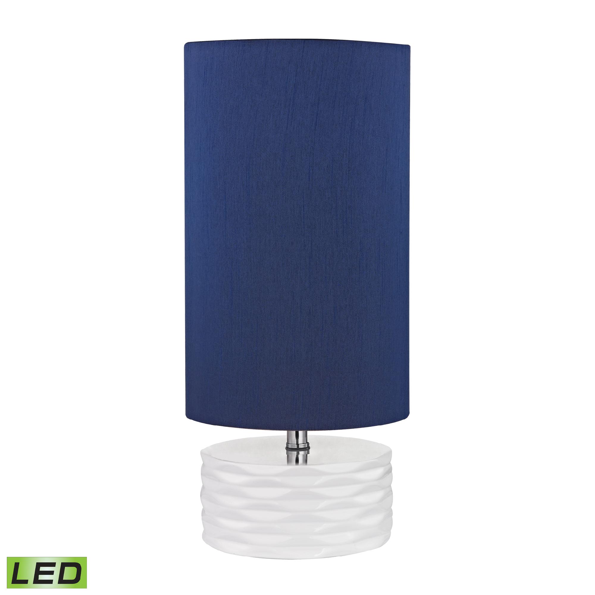 Dimond Tamworth White Ceramic Accent Lamp With Blue Shade - LED