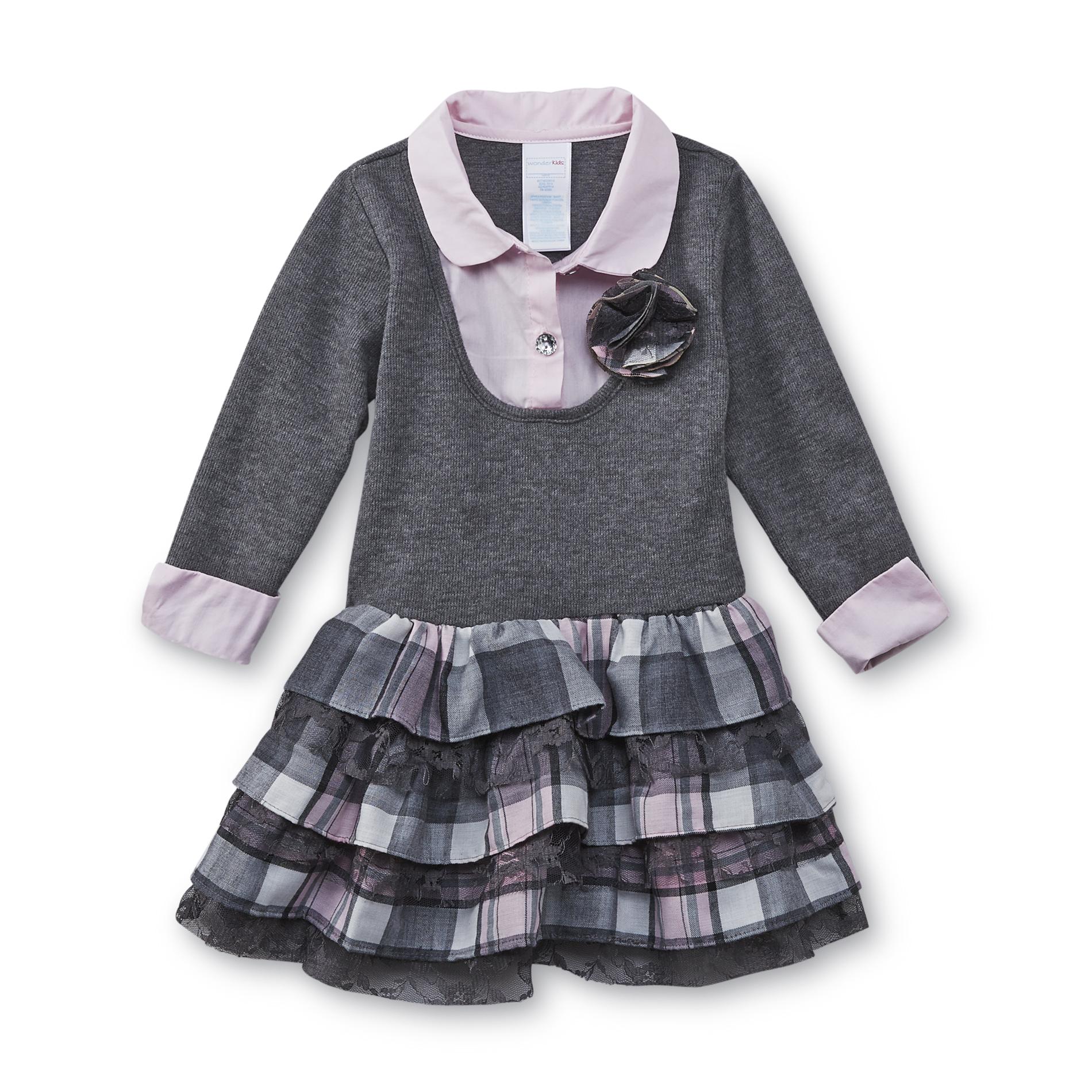 WonderKids Infant & Toddler Girl's Layered-Look Dress - Plaid