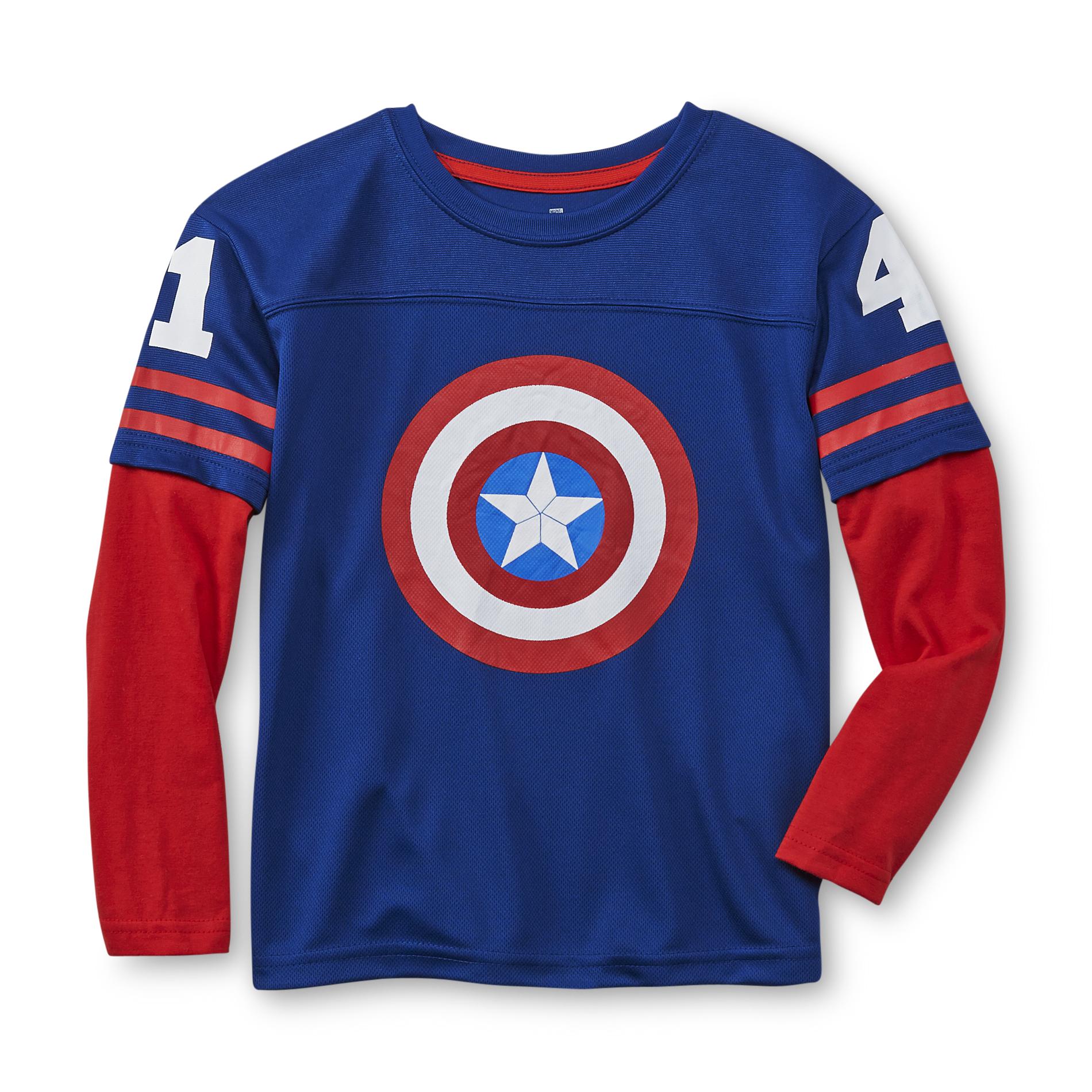 Marvel Captain America Boy's Layered Look Shirt
