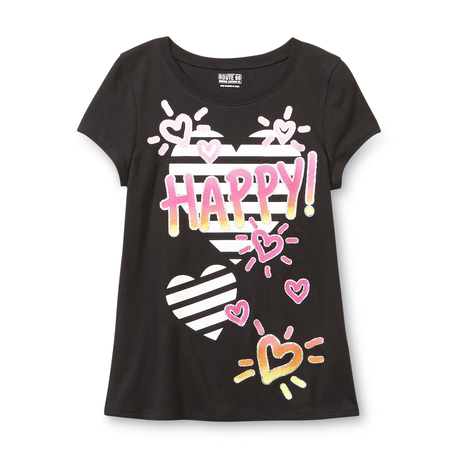 Route 66 Girl's Graphic Top - Happy