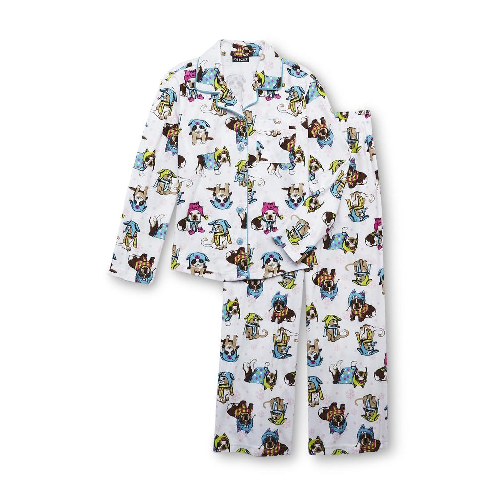 Joe Boxer Girl's Microfleece Pajama Shirt & Pants - Cat & Dog