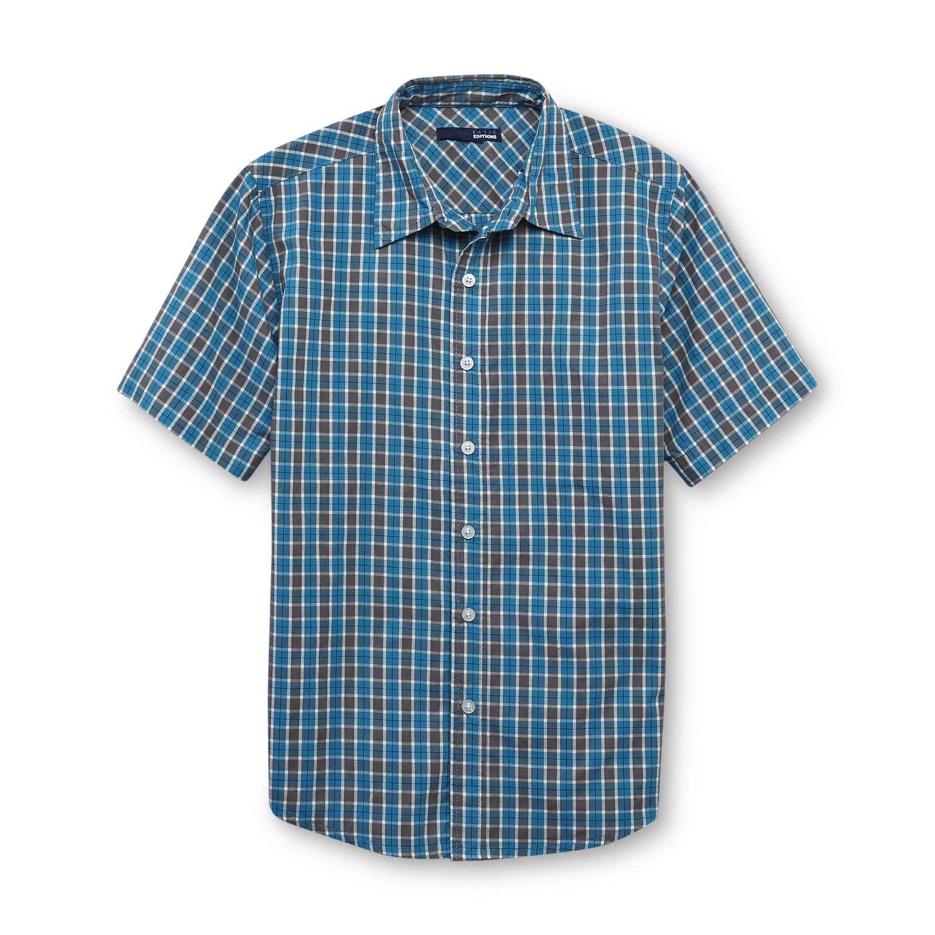 Basic Editions Boy's Short-Sleeve Shirt - Tattersall Plaid