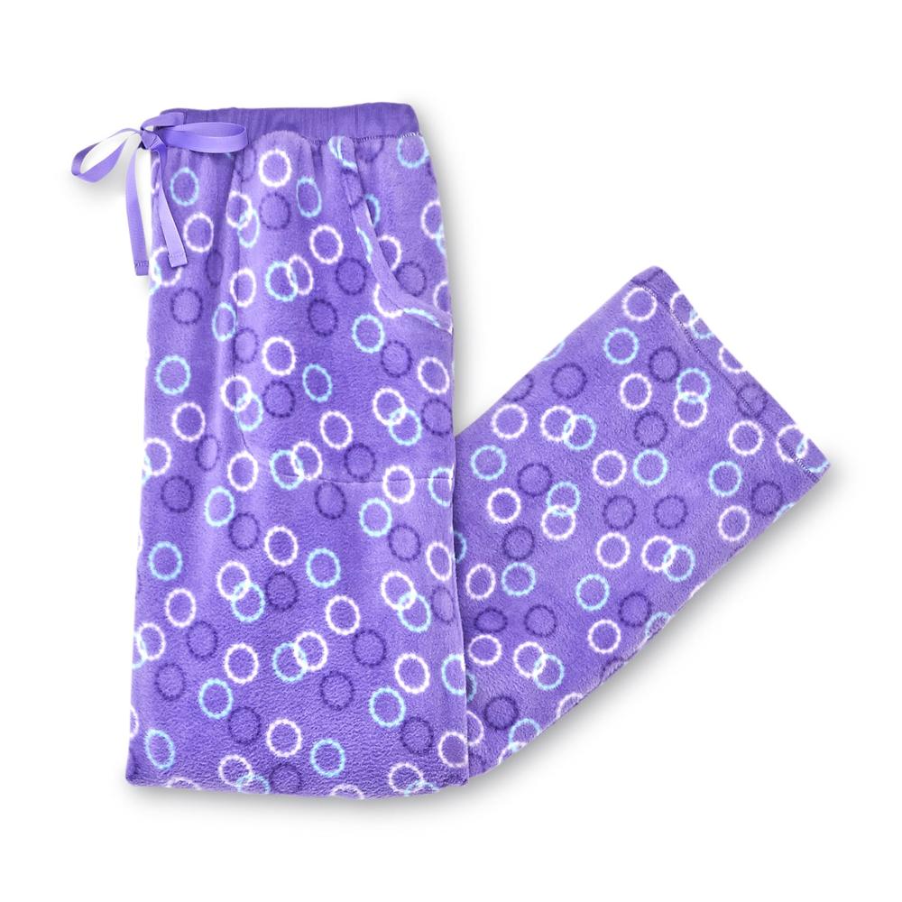 Jaclyn Intimates Women's Super Span Stretch Fleece Pajama Pants - Circles