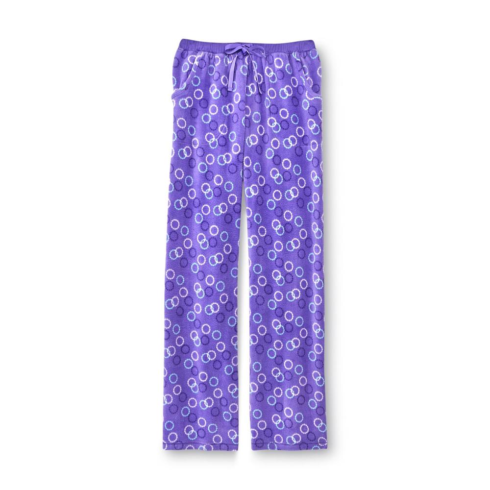 Jaclyn Intimates Women's Super Span Stretch Fleece Pajama Pants - Circles