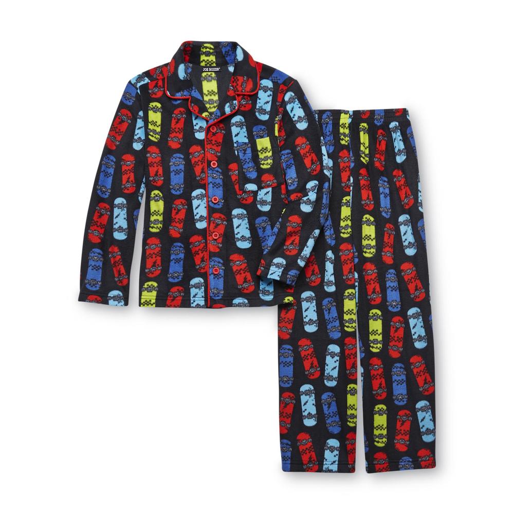 Joe Boxer Boy's Fleece Pajama Shirt & Pants - Skateboards