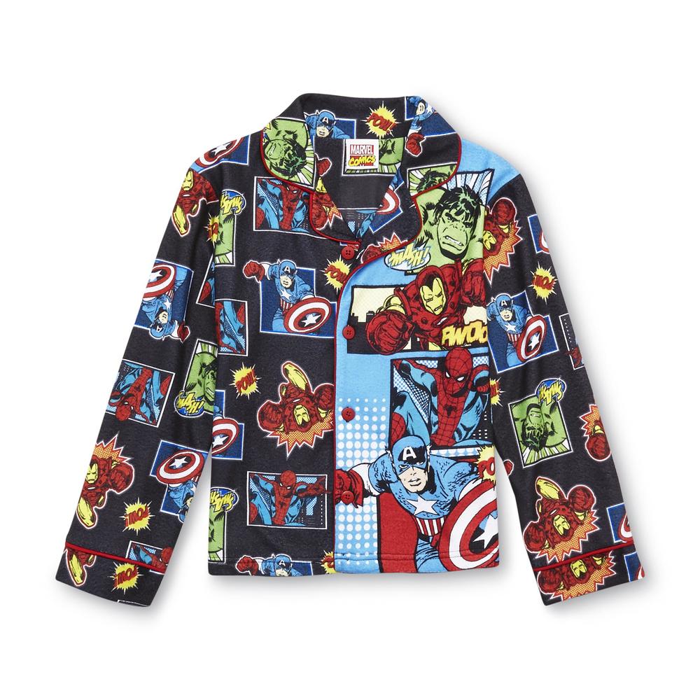 Marvel The Avengers Boy's Button-Front Pajamas