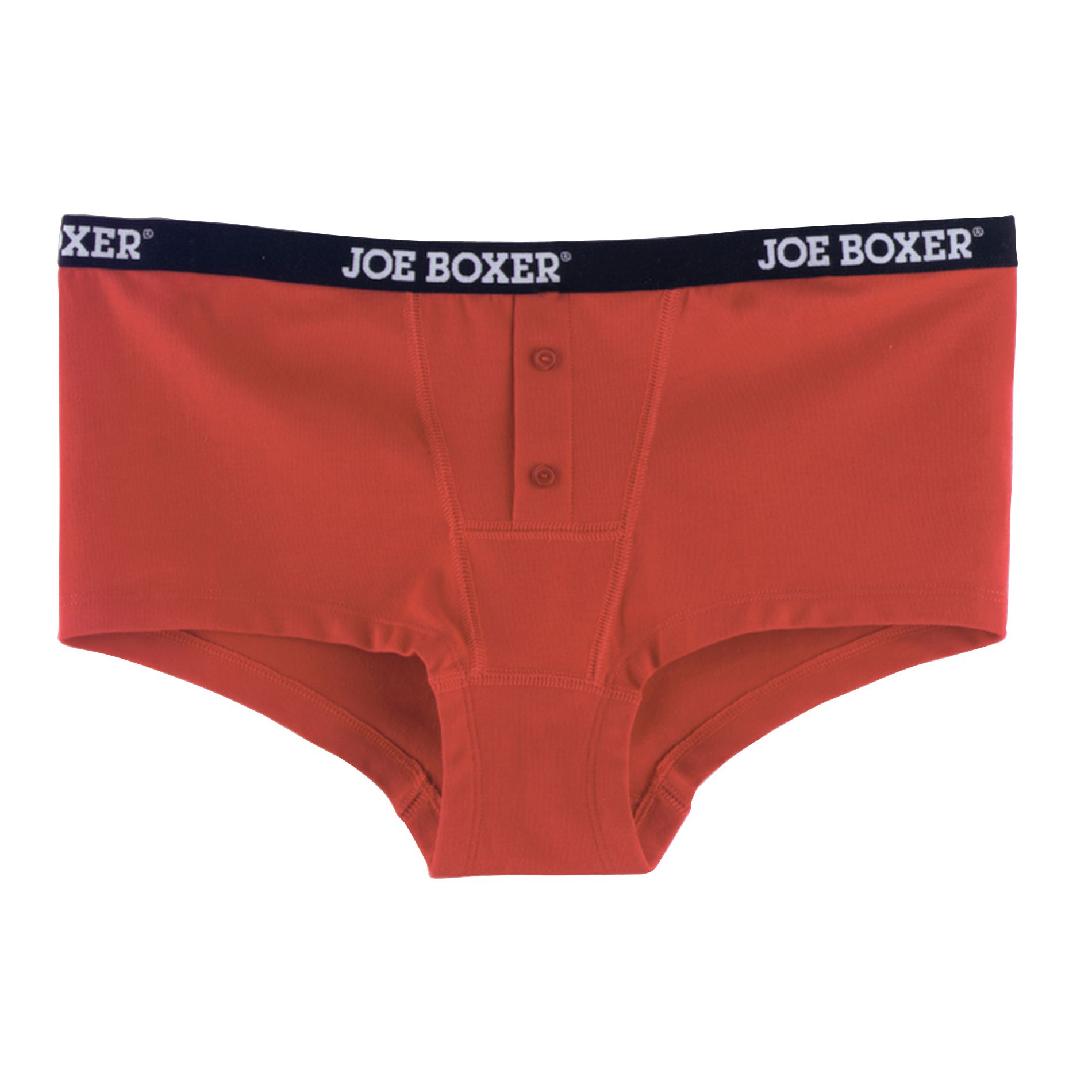 Joe Boxer Women&#39;s Cotton Spandex Boyshort with Mock Fly & Logo Elastic