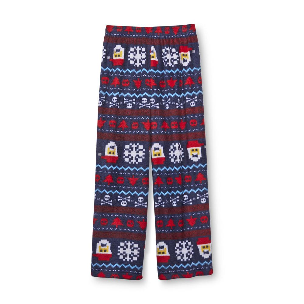Joe Boxer Boy's Fleece Pajama Shirt & Pants - Christmas Tribal Print